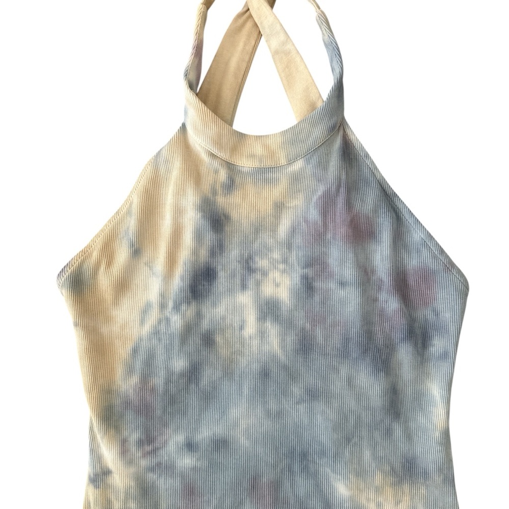 Young Fabulous & Broke Blue, Cream & Lavender Halter Tie-Dye Midi Dress - Picture 3 of 7